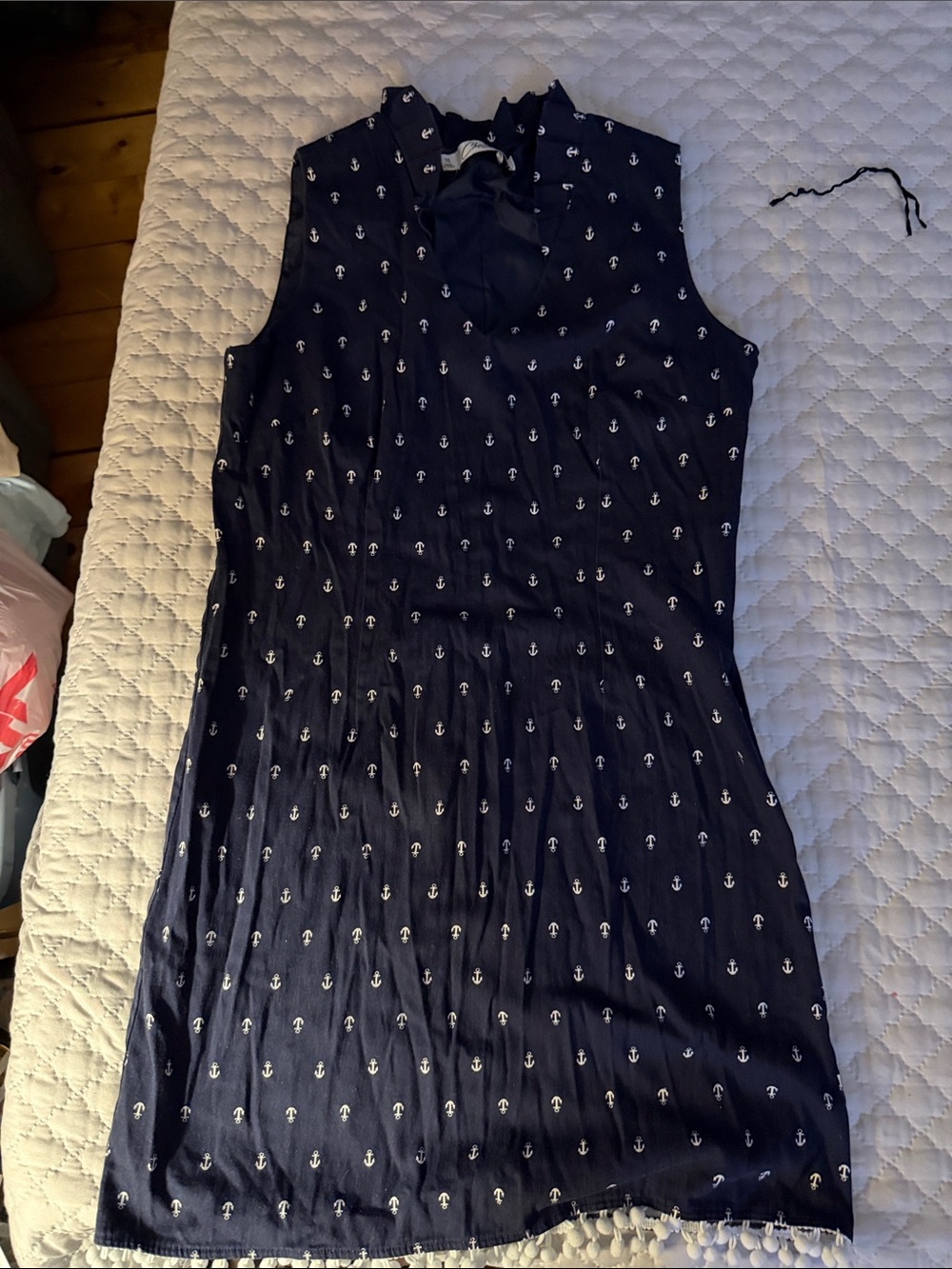 Chetta B Navy Blue Anchor Print Sleeveless Dress Size 10
